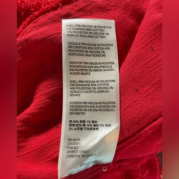 Free People Red Embroidered Blouse - Picture 4 of 11